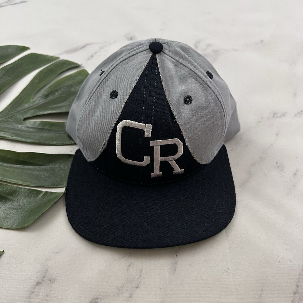 New Era Vintage 80s CR Baseball Hat One Size Snap Back Gray Black Pro Model
